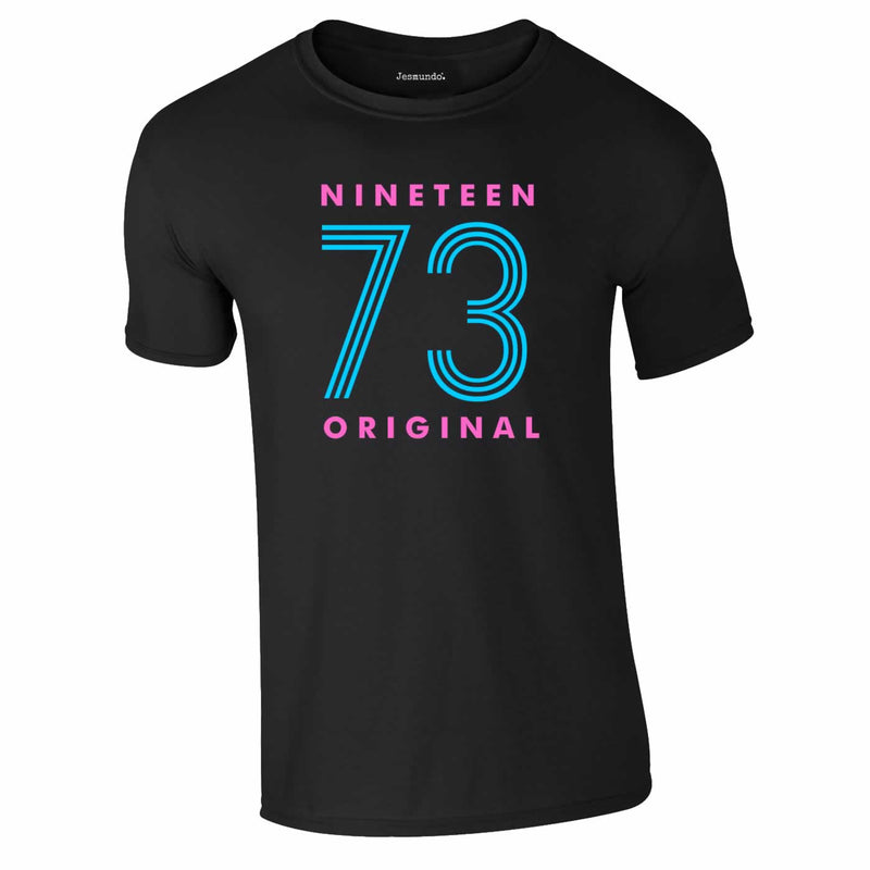 Nineteen 73 Neon Print 50th Birthday T-Shirt