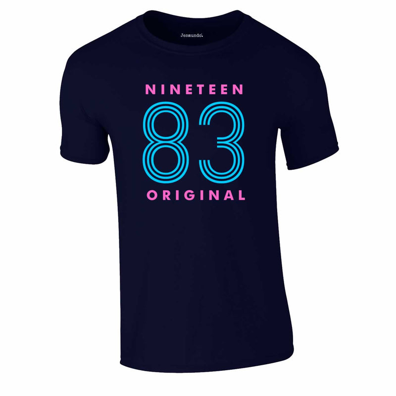 Nineteen 83 Neon Tee In Navy