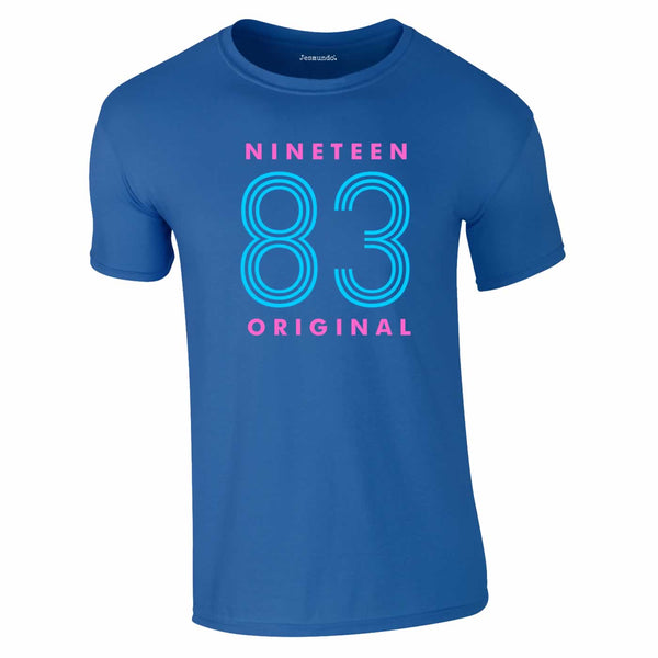 Nineteen 83 Neon Tee In Royal Blue