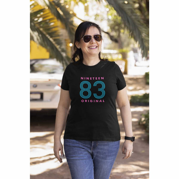 Nineteen 83 Neon 40th Birthday T-Shirt For Women