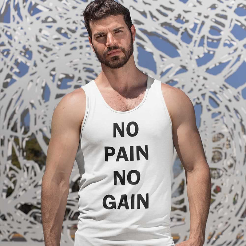 No Pain No Gain Slogan Vest Top For Men