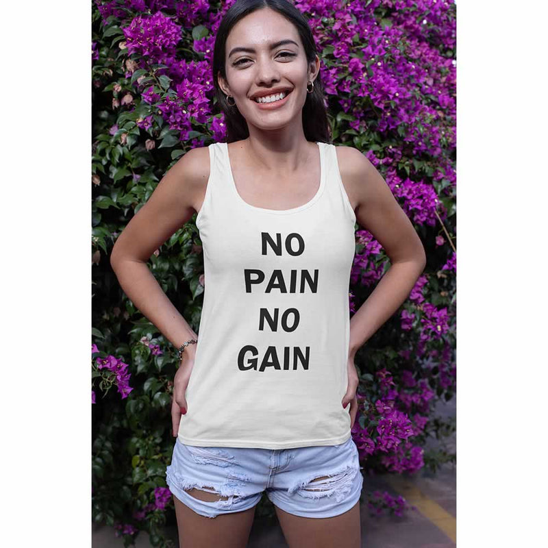 No Pain No Gain Slogan Vest Top For Women