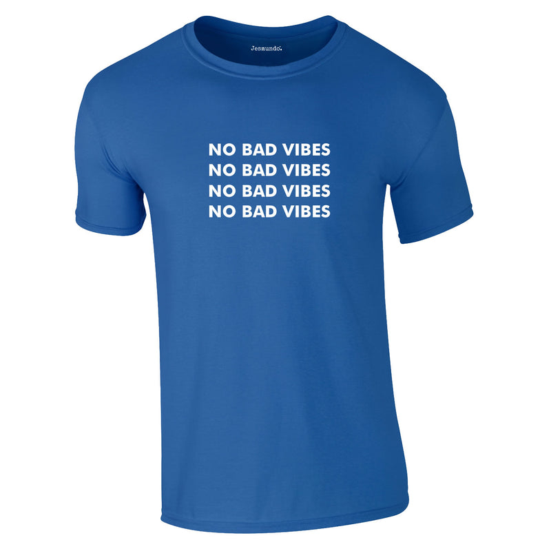 No Bad Vibes Repeat Pattern Tee In Royal