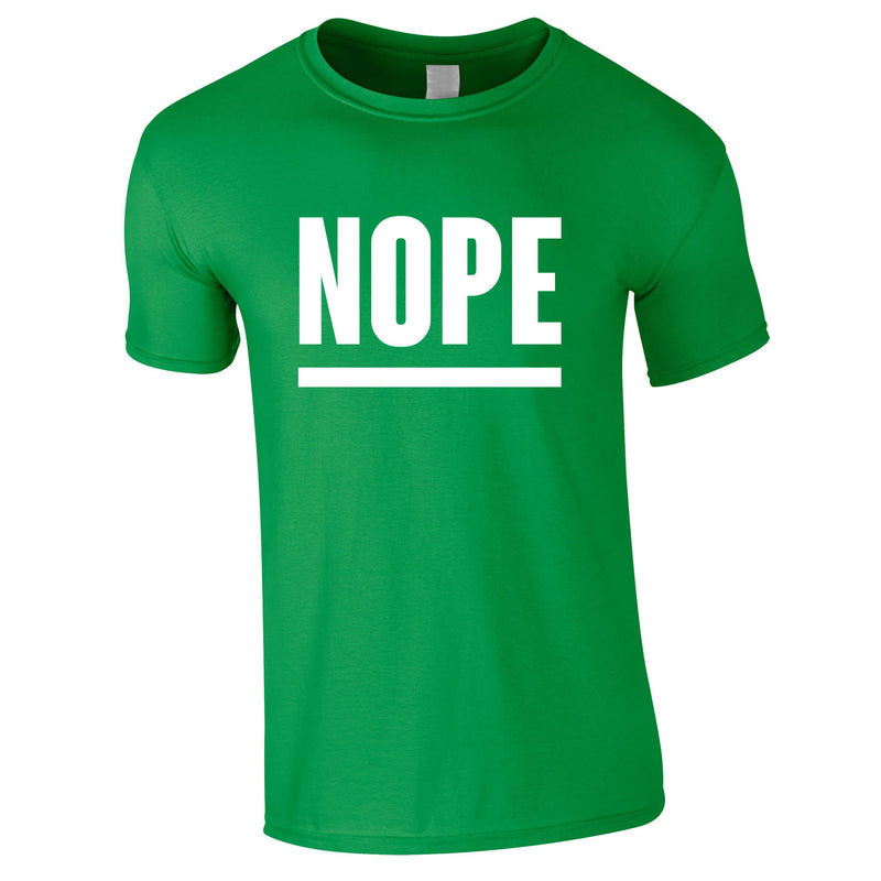 Nope Slogan Tee In Green