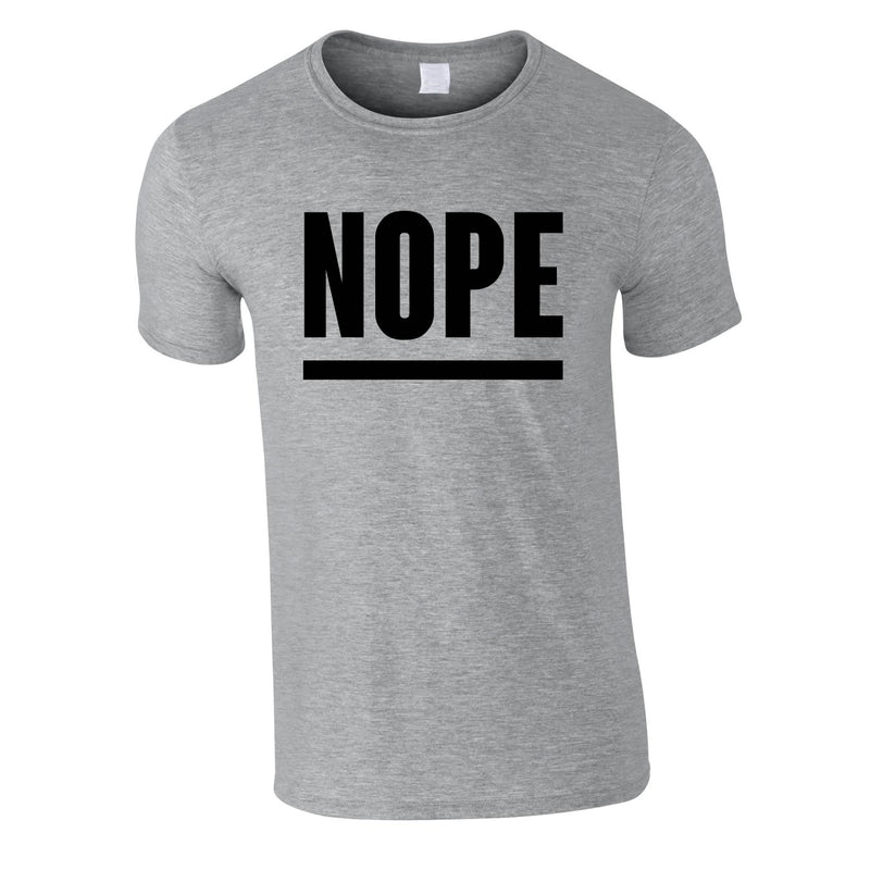 Nope Slogan Tee In Grey