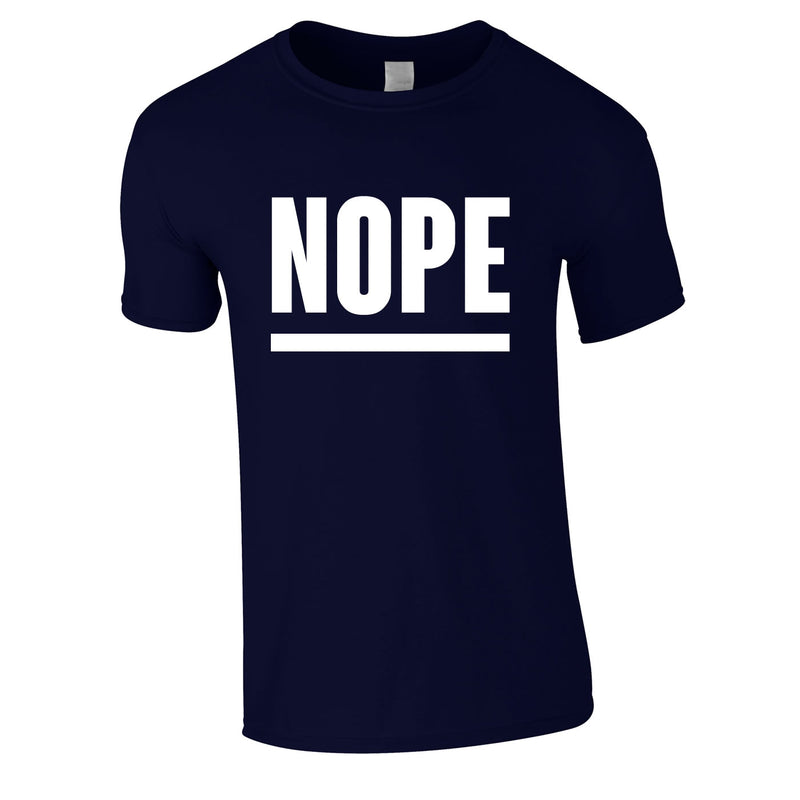 Nope Slogan Tee In Navy