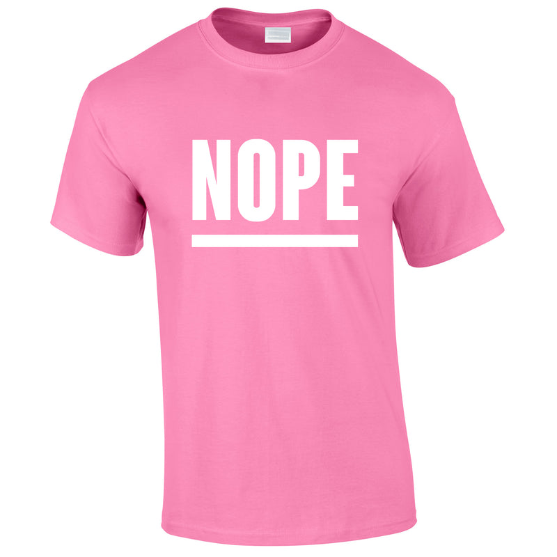 Nope Slogan Tee In Pink