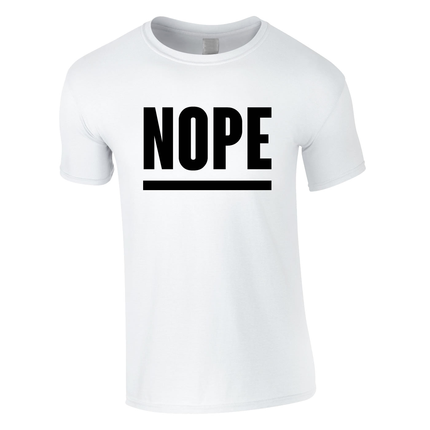 Nope Slogan Tee In White