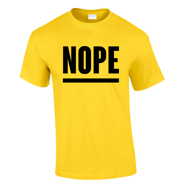 Nope Slogan Tee In Yellow