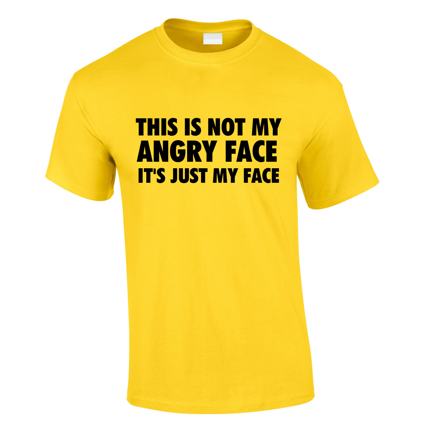 This Is Not My Angry Face It's Just My Face Tee In Yellow