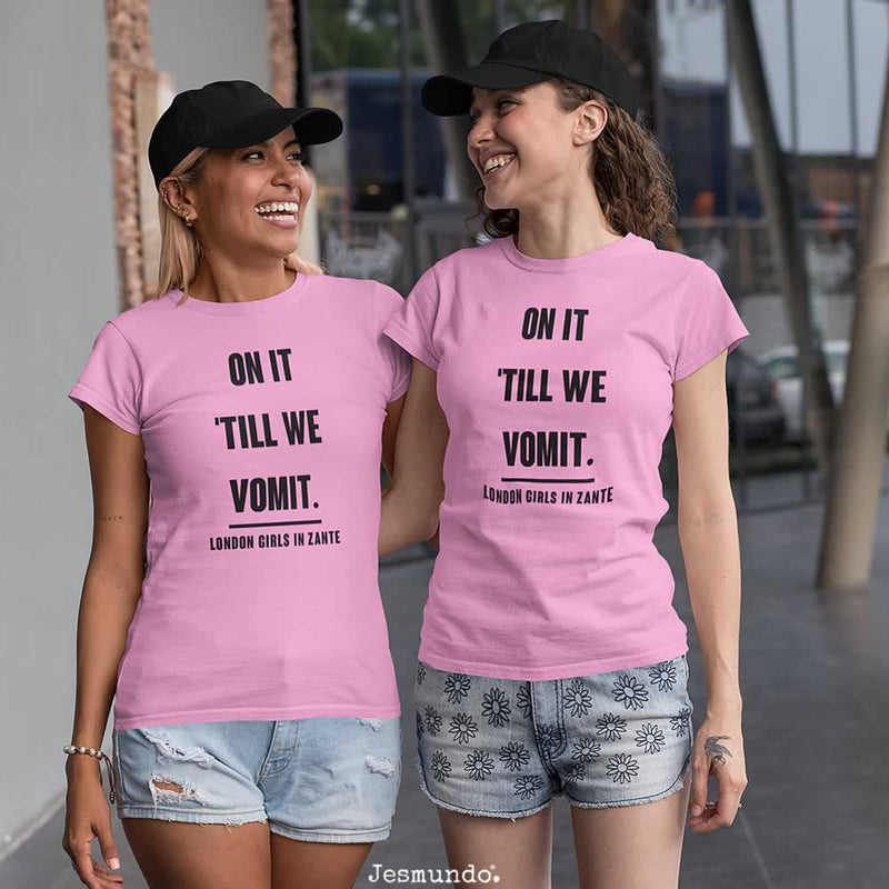 On It Till We Vomit Girls Holiday T-Shirts