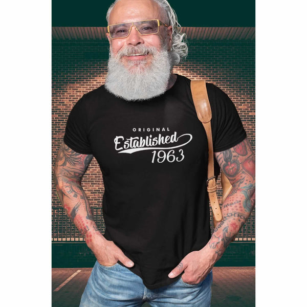 Original Established 1963 60th Birthday T Shirt For Men