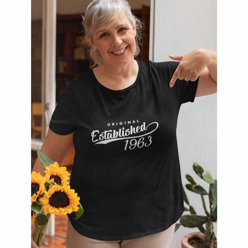 Original Established 1963 60th Birthday T-Shirt For Women