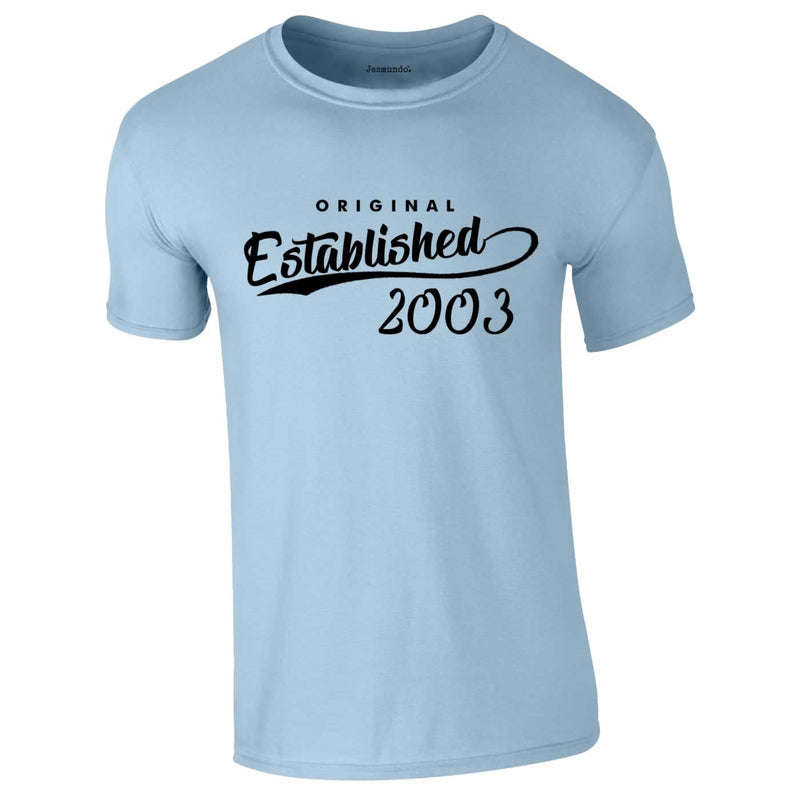 Original Established Personalised Birthday T-Shirt
