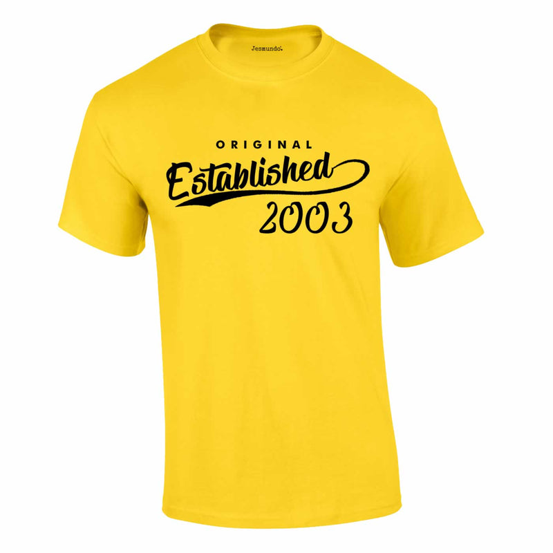 Original Established Personalised Birthday T-Shirt