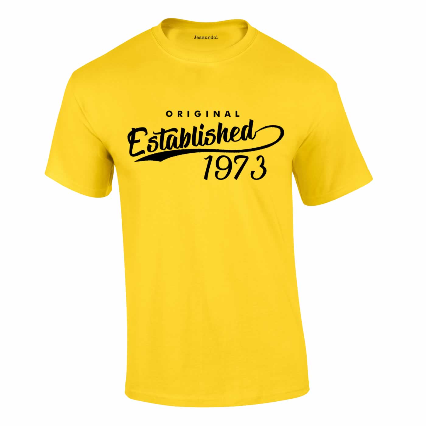 Original Established 1973 Birthday Tee In Yellow