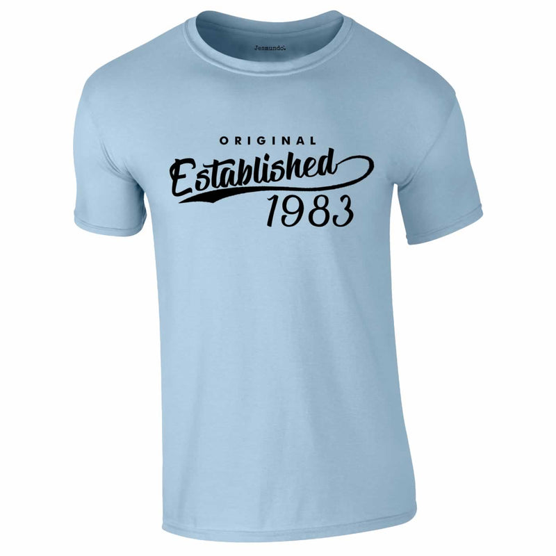 Original Established 1983 Tee In Sky