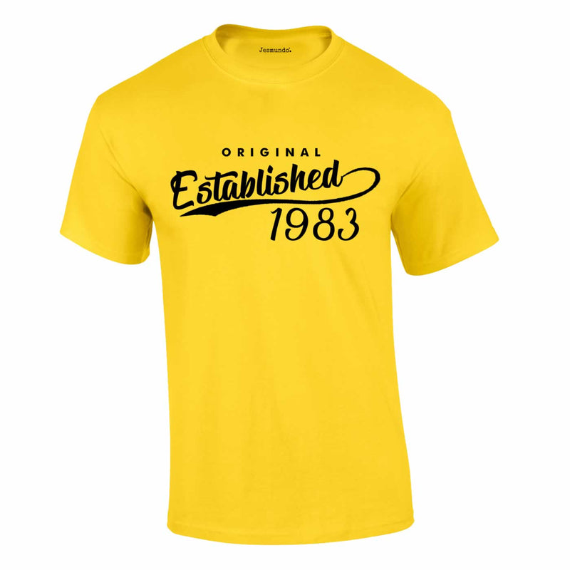 Original Established 1983 Tee In Yellow