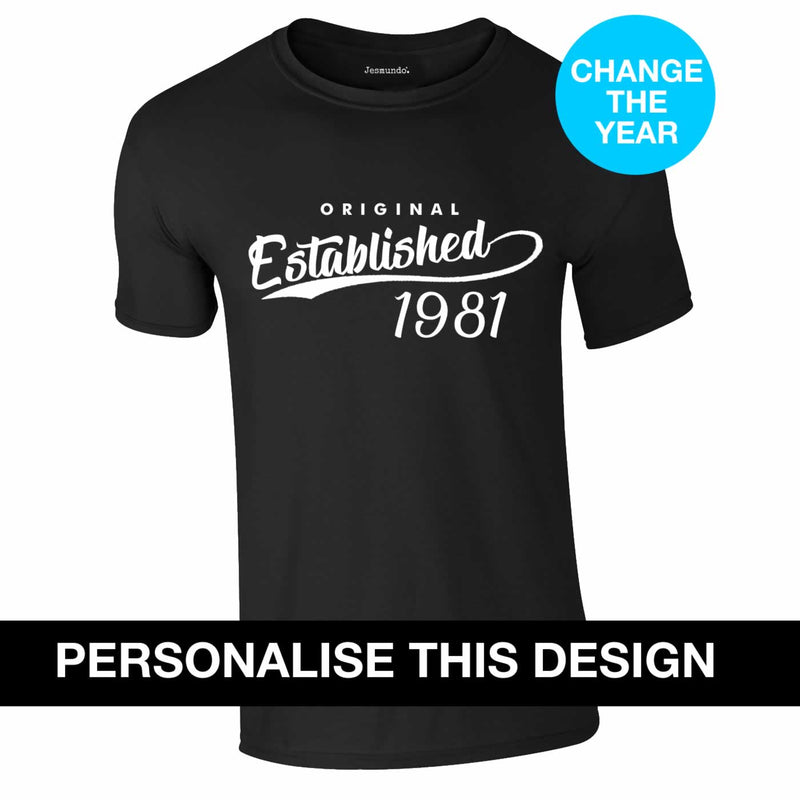 Original Established Personalised Birthday T-Shirt