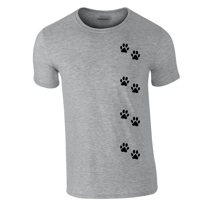 Dog Paws Walking Tee In Grey