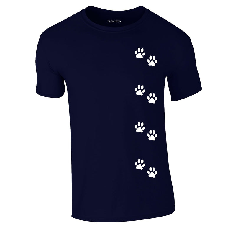 Dog Paws Walking Tee In Navy