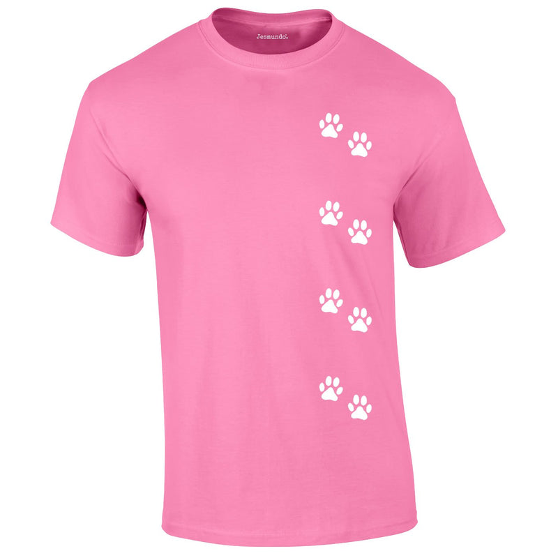 Dog Paws Walking Tee In Pink