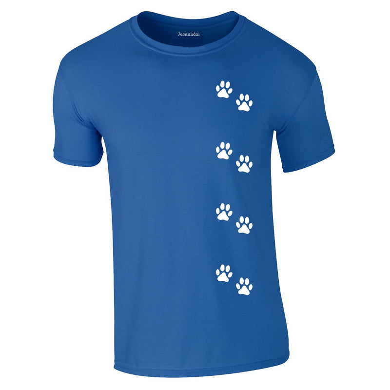 Dog Paws Walking Tee In Royal