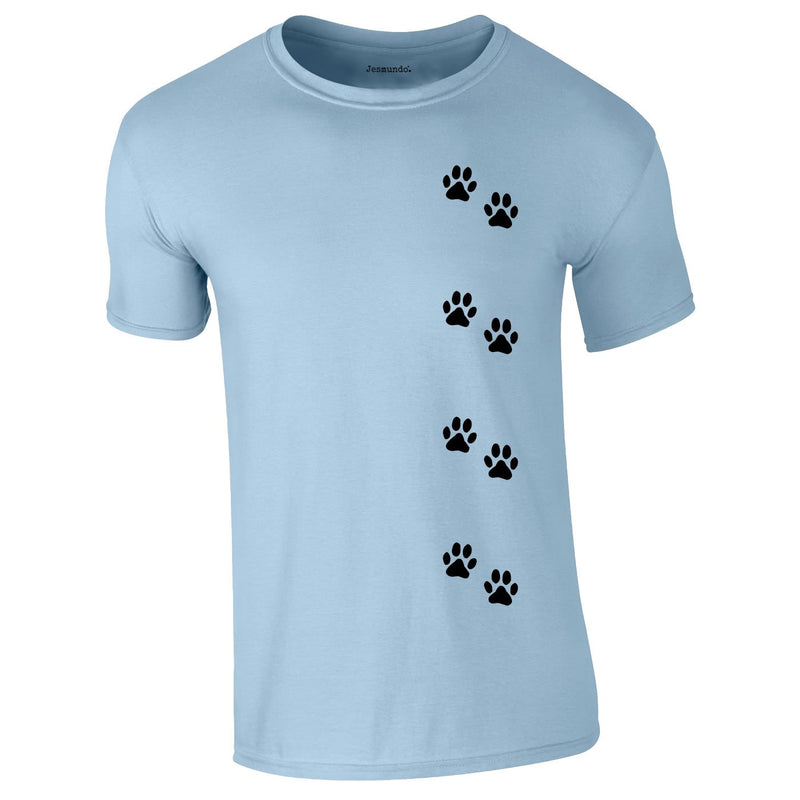 Dog Paws Walking Tee In Sky