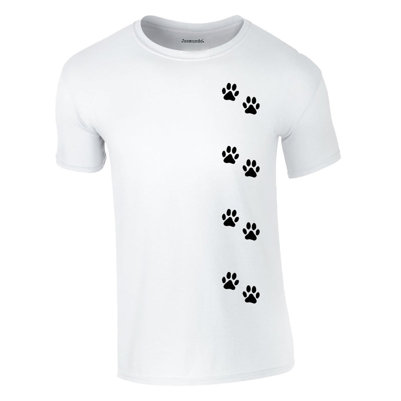 Dog Paws Walking Tee In White