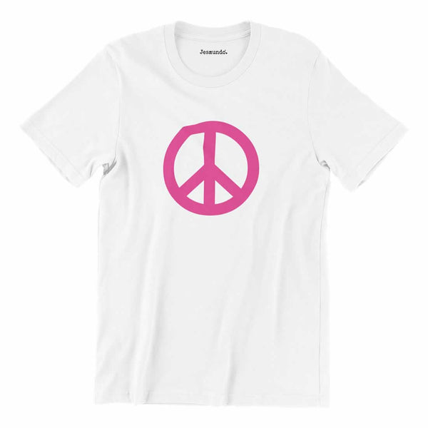 White Peace Symbol T Shirt