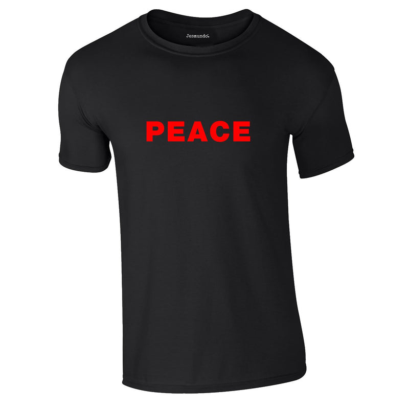 Peace Slogan Tee In Black