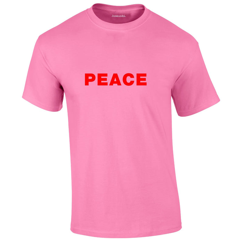 Peace Slogan Tee In Pink