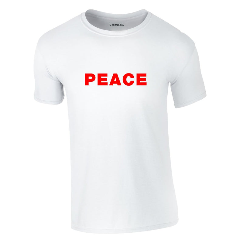 Peace Slogan Tee In White