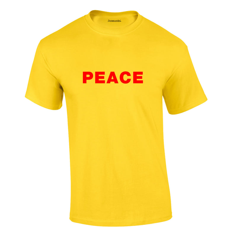Peace Slogan Tee In Yellow