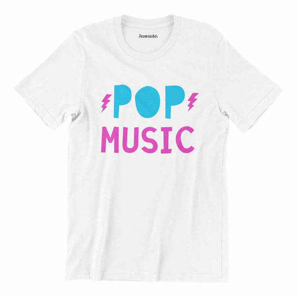 Pop Music T Shirt In White