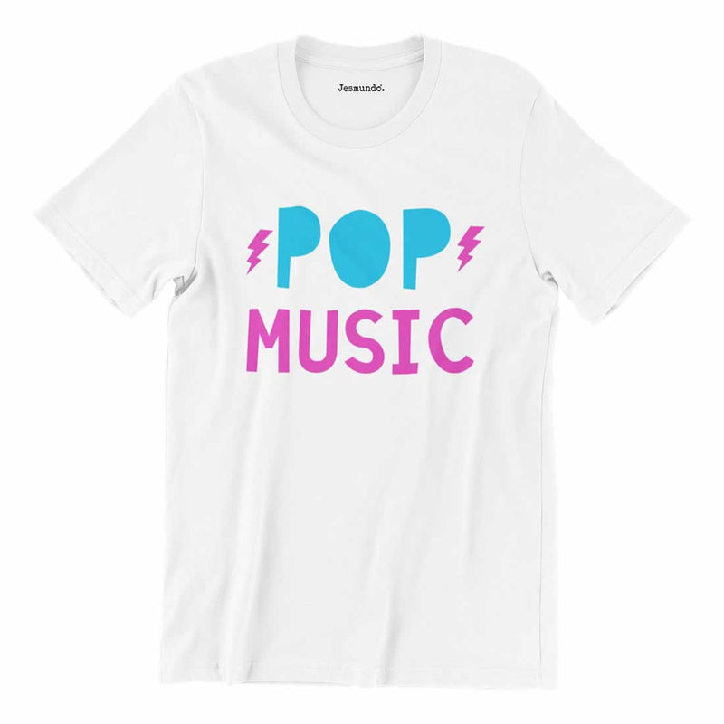 Pop Music T Shirt In White
