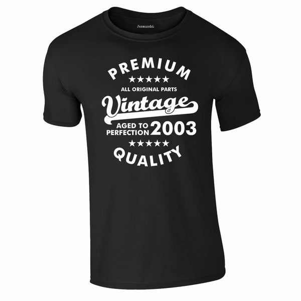 Premium Quality Vintage 18th Birthday T-Shirt In Black