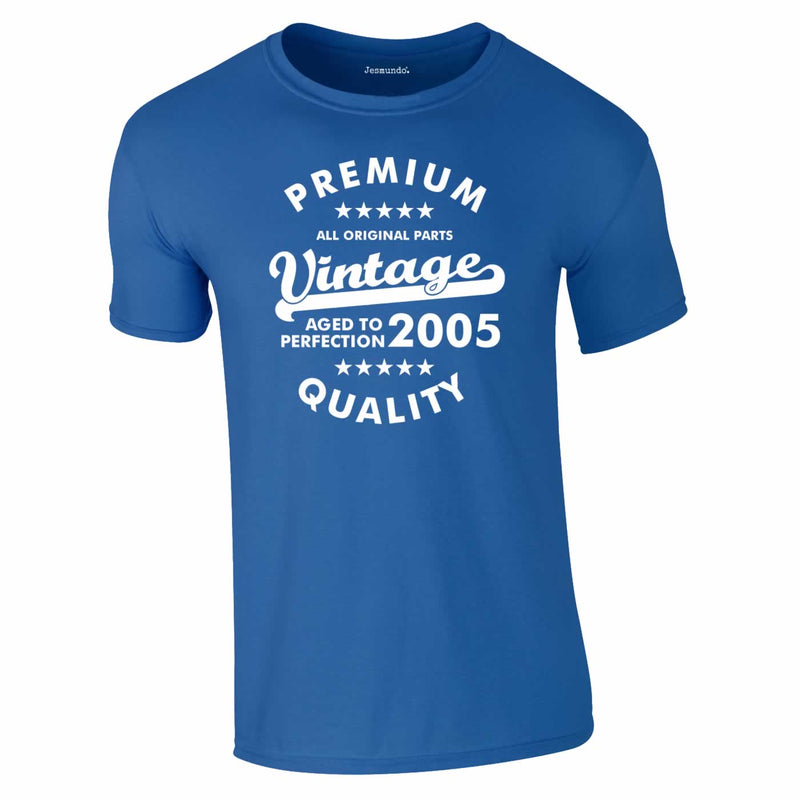 2005 Premium Vintage T-Shirt In Royal Blue