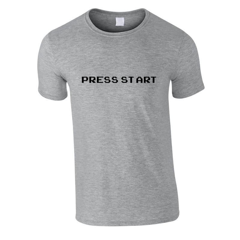 Press Start Tee In Grey