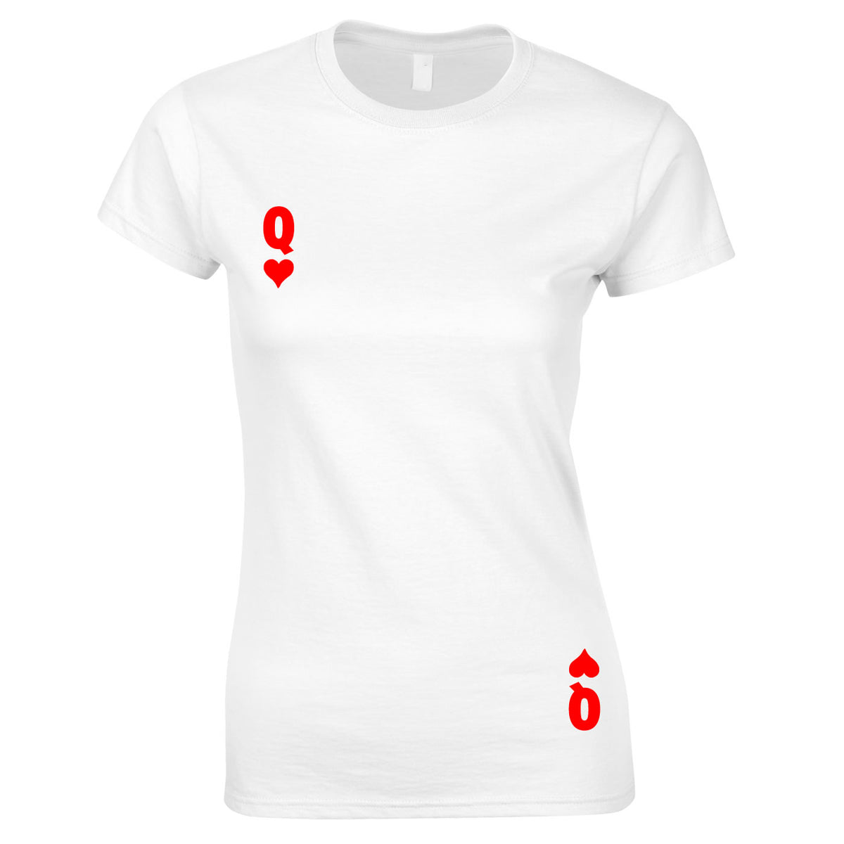 Queen Of Hearts Top In White
