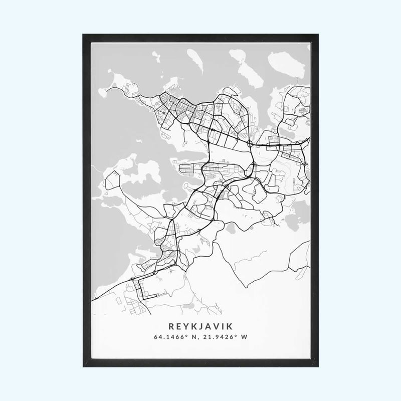 Reykjavik Minimalist Poster Map Print