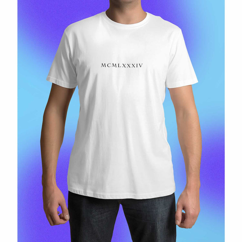 Roman Numerals Custom Year Personalised T-Shirt