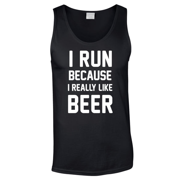 I Run Because I Like Beer Vest In Black