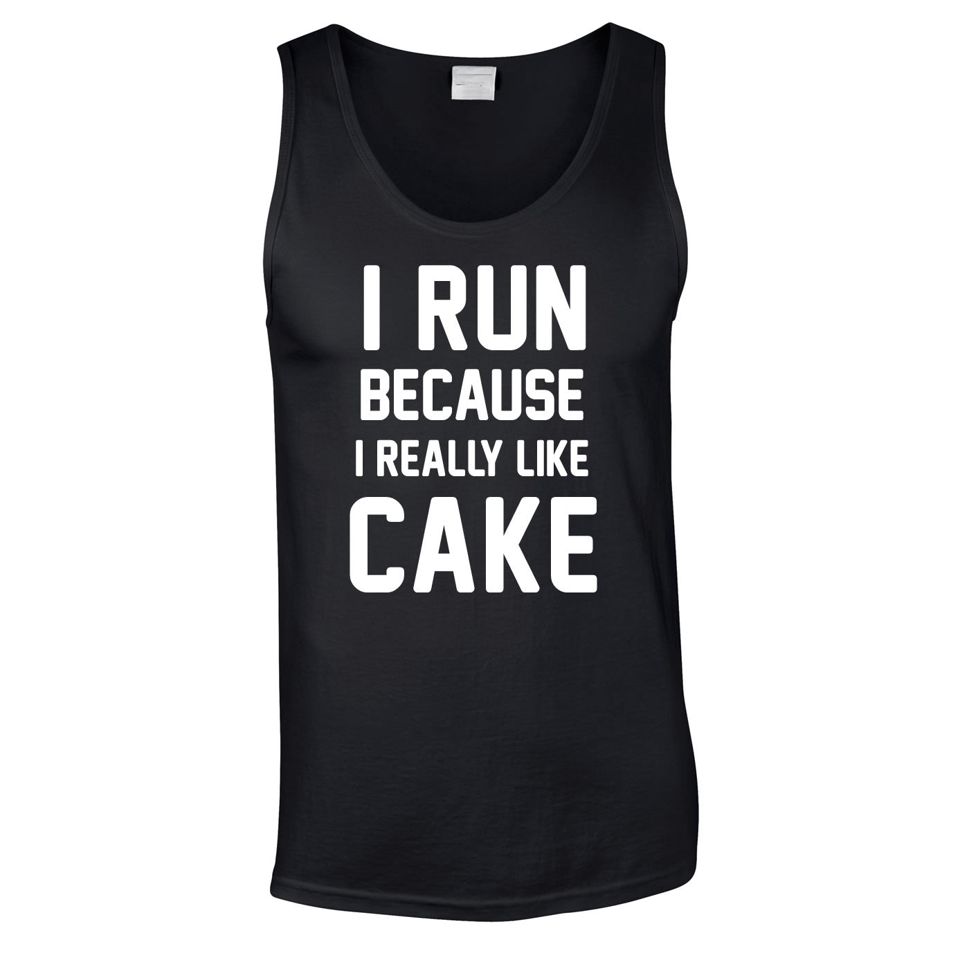 I Run Because I Like Cake Vest In Black