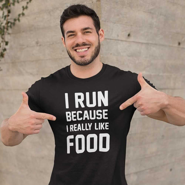 I Run Because I Like Food Mens T-Shirt