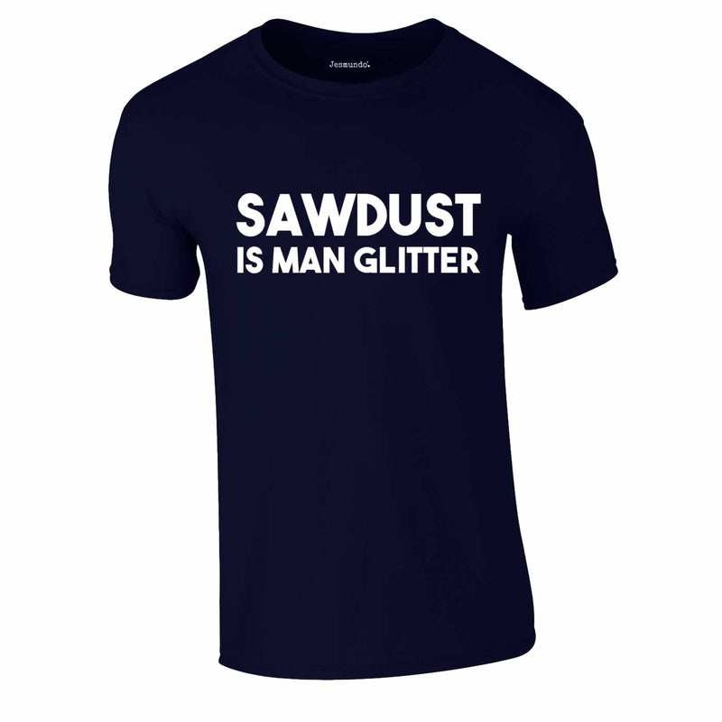 Sawdust Is Man Glitter Tee In Navy