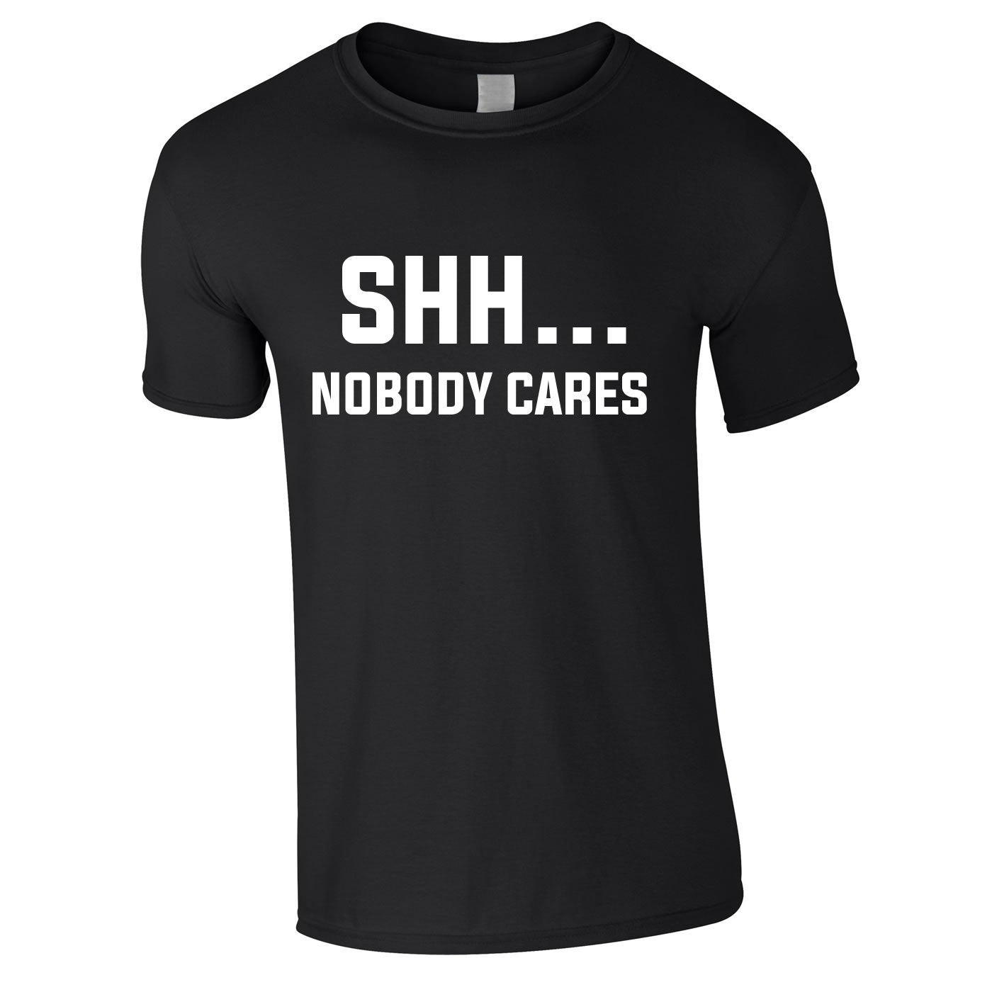 Shh Nobody Cares Tee In Black