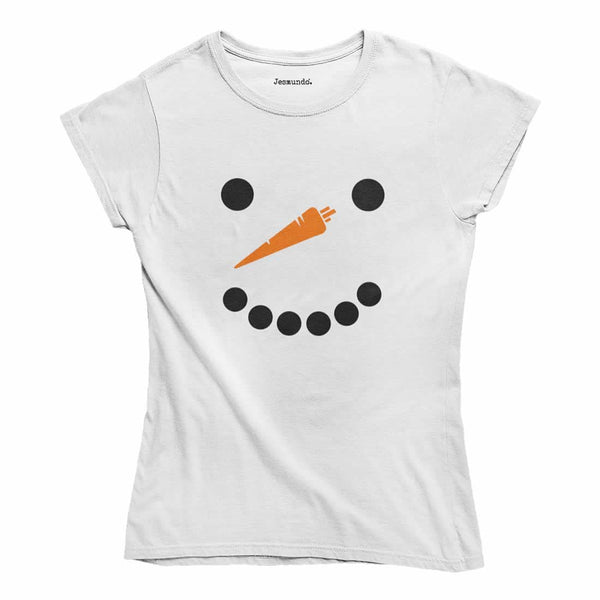 Snowman Face Graphic Women's T Shirt