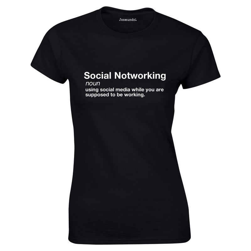 Social Notworking Ladies Top In Black