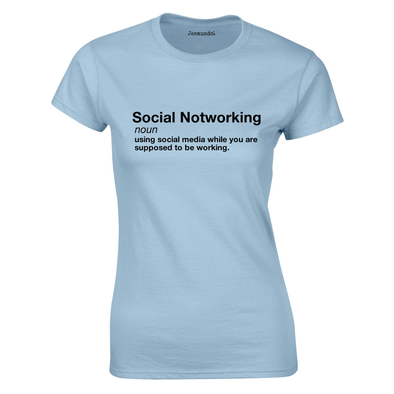 Social Notworking Ladies Top In Sky